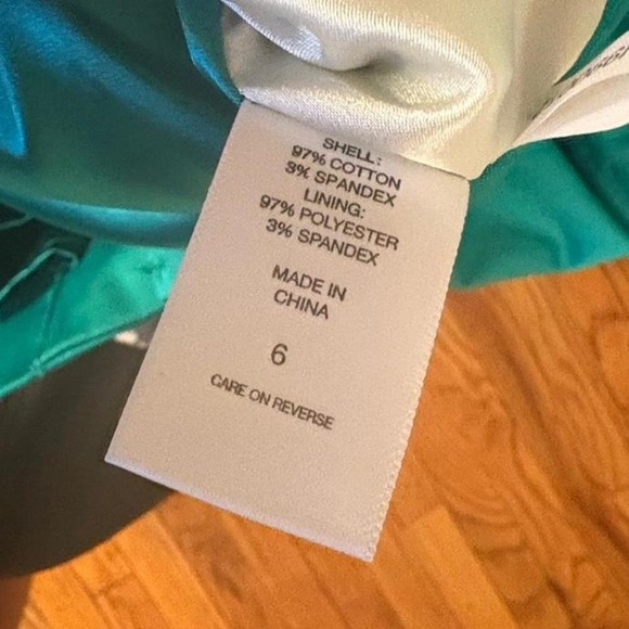 New York & Company Green White Floral Strapless Short Dress Size 6 - Picture 4 of 4